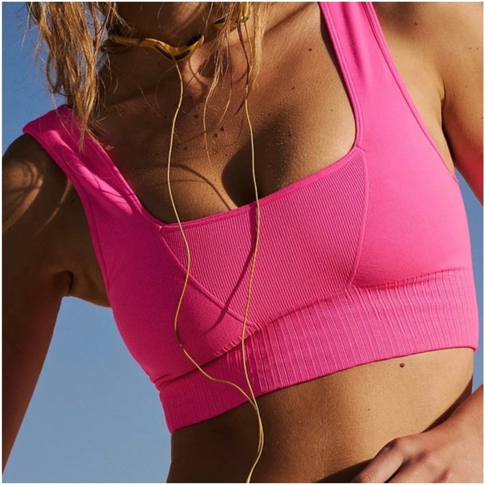 Free People Good Karma hot pink TOP ONLY